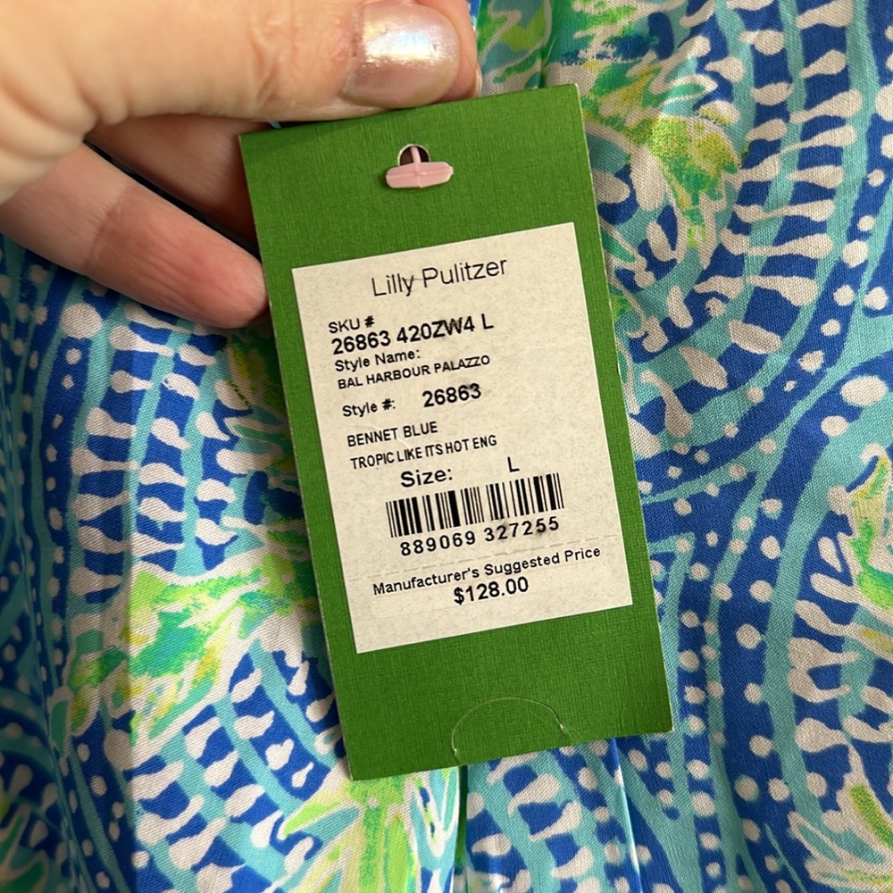 NWT - Lilly Pulitzer - Bennet Blue Tropic Like Its Hot Eng Size: Large - Picture 6 of 7